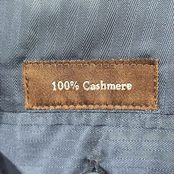 Metropolitan View 44L Sport Coat 100% Cashmere Navy Blue Three Button Lined - Picture 4 of 9